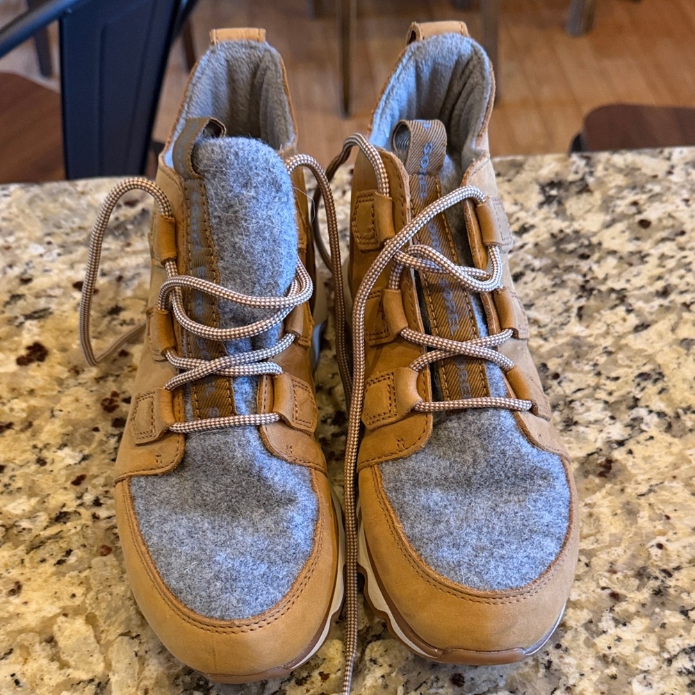 Sorel Tan and Gray Waterproof Boots